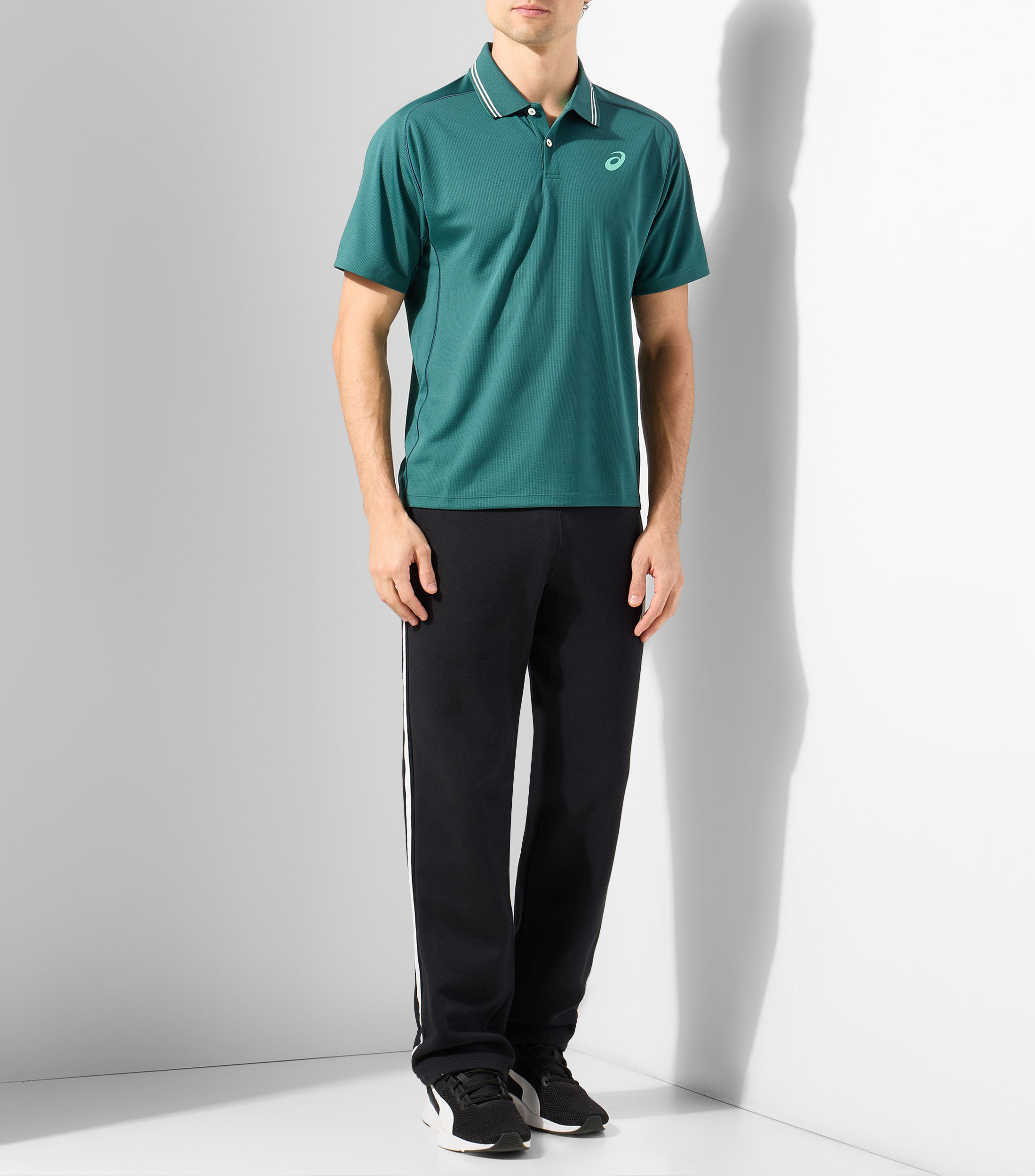 Playera polo para tennis manga corta sólida Hombre